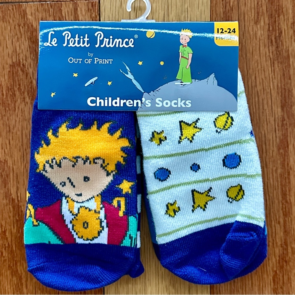 NEW 4 pairs LE PETIT LITTLE PRINCE BABY BOY GIRL NON SKID SOCKS STARS 12-24m NIP
